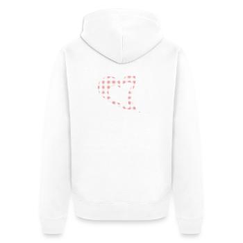 Design du cœur en forme de dote à point rouge - Veste à capuche bio Premium Unisexe - blanc - Dos - Thijin (182cm)