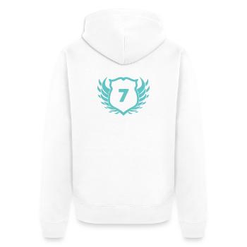 Seven-winged shield with number 7 - Unisex Premium Organic Zip Hoodie - white - Back - Thijin (182cm)