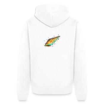 Bunte Muschelwasserfarben - Unisex Premium Bio Zip Hoodie - Weiß - Hinten - Thijin (182cm)
