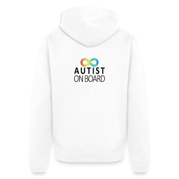 Autiste à bord : autocollants sur la neurodiversité - Veste à capuche bio Premium Unisexe - blanc - Dos - Thijin (182cm)
