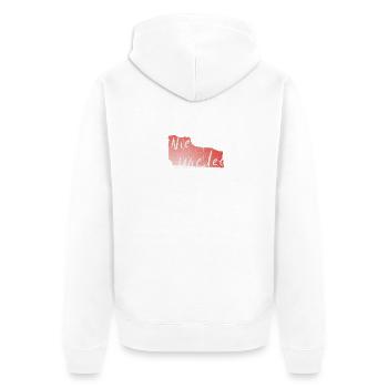 Plus d’imprimés roses géométriques - Veste à capuche bio Premium Unisexe - blanc - Dos - Thijin (182cm)