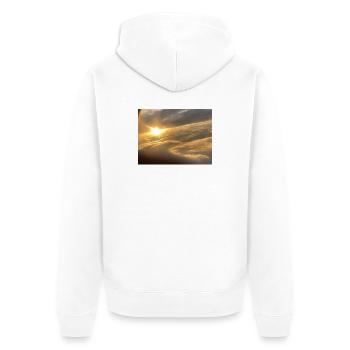 La lumière du soleil sur une mer de nuages - Veste à capuche bio Premium Unisexe - blanc - Dos - Thijin (182cm)