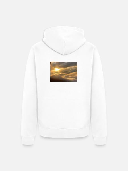 Sunlight over a sea of clouds - Unisex Premium Organic Zip Hoodie - white