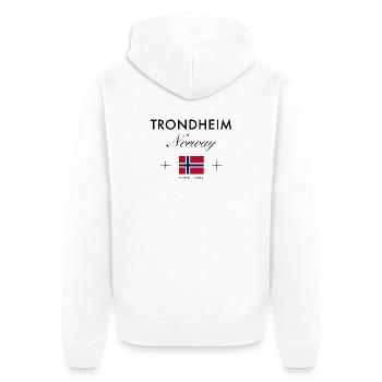 Trondheim Norwegen Koordinaten Reise Souvenir - Unisex Premium Bio Zip Hoodie - Weiß - Hinten - Thijin (182cm)