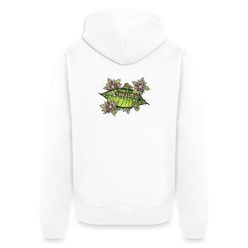 Leaf Bloom Caterpillar Garden - Unisex Premium Organic Zip Hoodie - white - Back - Thijin (182cm)