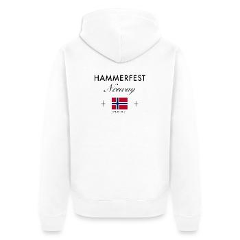 Hammerfest Norway Coordinates Travel Souvenir - Unisex Premium Organic Zip Hoodie - white - Back - Thijin (182cm)