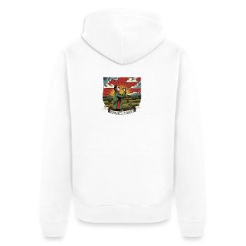 Sonnenuntergangs-Toast - Unisex Premium Bio Zip Hoodie - Weiß - Hinten - Thijin (182cm)
