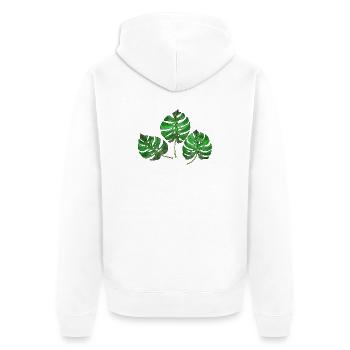 leaves - Unisex Premium Organic Zip Hoodie - white - Back - Thijin (182cm)