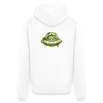 Logo graffiti d’OVNI extraterrestre - Veste à capuche bio Premium Unisexe - blanc - Dos - Thijin (182cm)