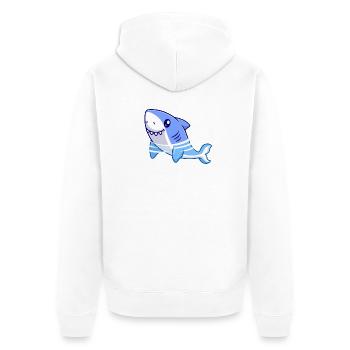Dessin animé de requin - Veste à capuche bio Premium Unisexe - blanc - Dos - Thijin (182cm)