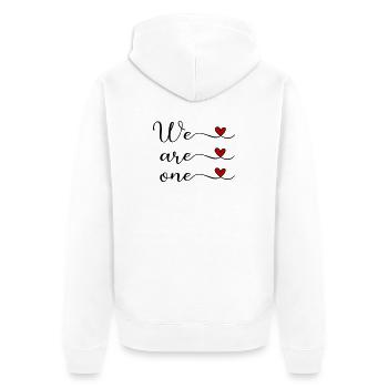 Nous sommes un seul Unity Team Design - Veste à capuche bio Premium Unisexe - blanc - Dos - Thijin (182cm)
