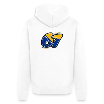 67 Édition Bosnie - Veste à capuche bio Premium Unisexe - blanc - Dos - Thijin (182cm)