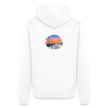 Voiliers Couchant Mer Tu Au Coucher du Soleil - Veste à capuche bio Premium Unisexe - blanc - Dos - Thijin (182cm)