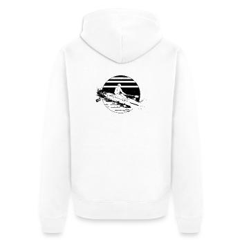 Dessin du rameur - Veste à capuche bio Premium Unisexe - blanc - Dos - Thijin (182cm)