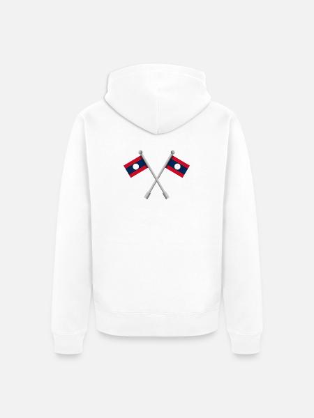 Laotische Flagge - Unisex Premium Bio Zip Hoodie - Weiß