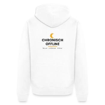 Chronisch Offline - Unisex Premium Bio Zip Hoodie - Weiß - Hinten - Thijin (182cm)