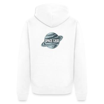 Space Case Planetenkreis Retro-Logo - Unisex Premium Bio Zip Hoodie - Weiß - Hinten - Thijin (182cm)