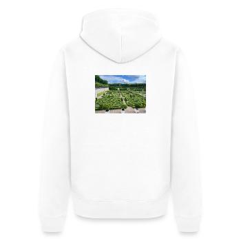Der Ziergarten - Unisex Premium Bio Zip Hoodie - Weiß - Hinten - Thijin (182cm)