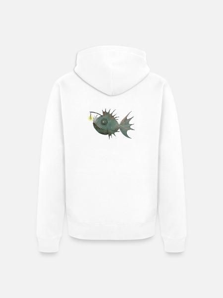 Anglerfisch - Unisex Premium Bio Zip Hoodie - Weiß