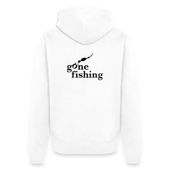 angling - Unisex Premium Organic Zip Hoodie - white - Back - Thijin (182cm)