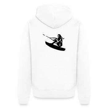 Wakeboarding - Unisex Premium Bio Zip Hoodie - Weiß - Hinten - Thijin (182cm)