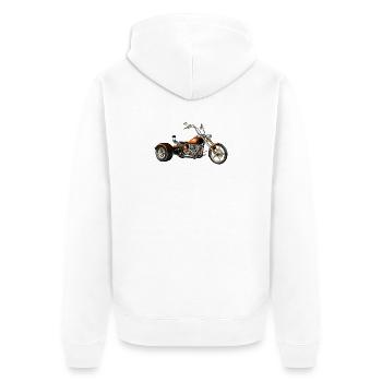 trike - Unisex Premium Organic Zip Hoodie - white - Back - Thijin (182cm)