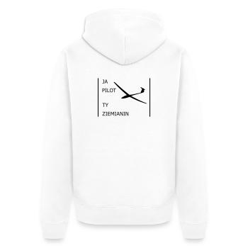 Segelflugzeug-Pilot szybowcowy - Unisex Premium Bio Zip Hoodie - Weiß - Hinten - Thijin (182cm)