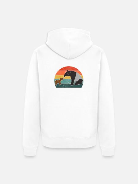 Tapir Family Mother Child Baby Vintage Gift - Unisex Premium Organic Zip Hoodie - white