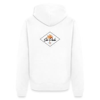 Orangene Palme São Paulo - Unisex Premium Bio Zip Hoodie - Weiß - Hinten - Thijin (182cm)