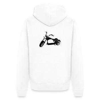 E-Chopper - Unisex Premium Bio Zip Hoodie - Weiß - Hinten - Thijin (182cm)