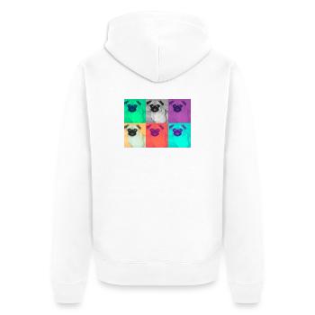 Pop Art Conception de chien - Veste à capuche bio Premium Unisexe - blanc - Dos - Thijin (182cm)