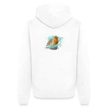 Das Rotkelchen - Unisex Premium Bio Zip Hoodie - Weiß - Hinten - Thijin (182cm)