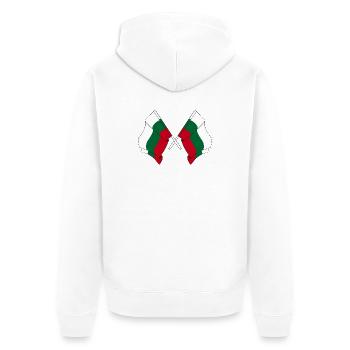 Deux drapeaux Bulgarie - Veste à capuche bio Premium Unisexe - blanc - Dos - Thijin (182cm)