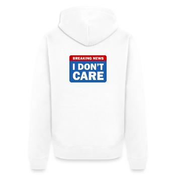 Neueste Nachrichten - Unisex Premium Bio Zip Hoodie - Weiß - Hinten - Thijin (182cm)