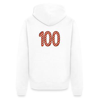100. 100 YEARS. 100th ANNIVERSARY. 100 BIRTHDAY - Unisex Premium Organic Zip Hoodie - white - Back - Thijin (182cm)