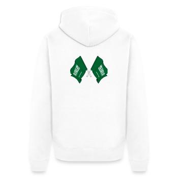 Deux drapeaux Arabie Saoudite - Veste à capuche bio Premium Unisexe - blanc - Dos - Thijin (182cm)
