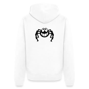 Spinne lacht - Unisex Premium Bio Zip Hoodie - Weiß - Hinten - Thijin (182cm)