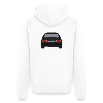Retro Sports Car Silhouette Design - Unisex Premium Organic Zip Hoodie - white - Back - Thijin (182cm)