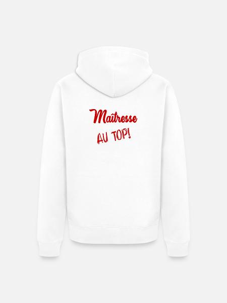 THANK YOU. MISTRESS. THANK YOU MISTRESS. MISTRESS - Unisex Premium Organic Zip Hoodie - white