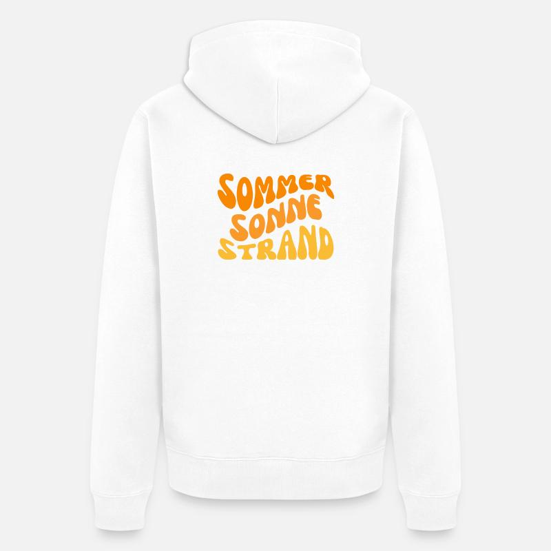 Plage de soleil d’été ondulée - Veste à capuche bio Premium Unisexe - blanc