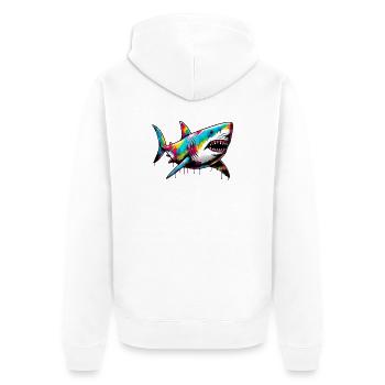 Requin - Veste à capuche bio Premium Unisexe - blanc - Dos - Thijin (182cm)