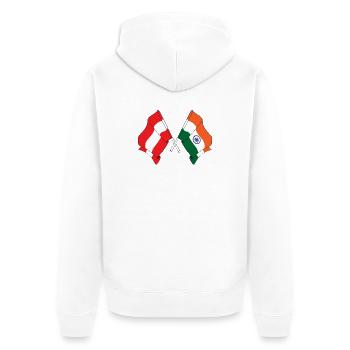 Drapeau Autriche, Drapeau Inde - Veste à capuche bio Premium Unisexe - blanc - Dos - Thijin (182cm)