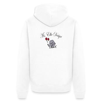 Elefantendame mit Luftballons - Unisex Premium Bio Zip Hoodie - Weiß - Hinten - Thijin (182cm)