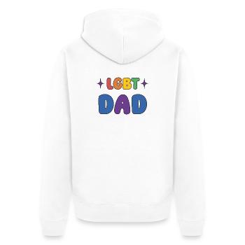 LGBTQ-Pride-Monat - LGBT-Vater - Unisex Premium Bio Zip Hoodie - Weiß - Hinten - Thijin (182cm)