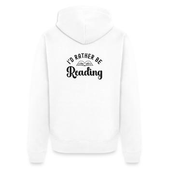 Lesen Bücherwurm Leseratte - Unisex Premium Bio Zip Hoodie - Weiß - Hinten - Thijin (182cm)