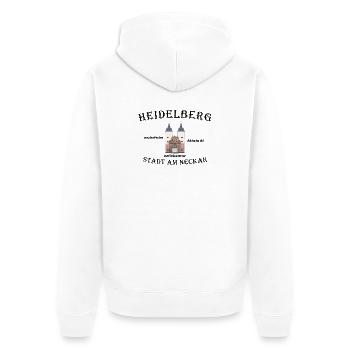 Heidelberg Bridge Gate, drawing, Germany - Unisex Premium Organic Zip Hoodie - white - Back - Thijin (182cm)