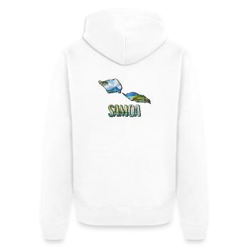 Carte aquarelle Samoa - Veste à capuche bio Premium Unisexe - blanc - Dos - Thijin (182cm)