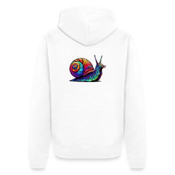 Snail - Unisex Premium Organic Zip Hoodie - white - Back - Thijin (182cm)