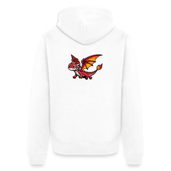 Dragon - Unisex Premium Organic Zip Hoodie - white - Back - Thijin (182cm)