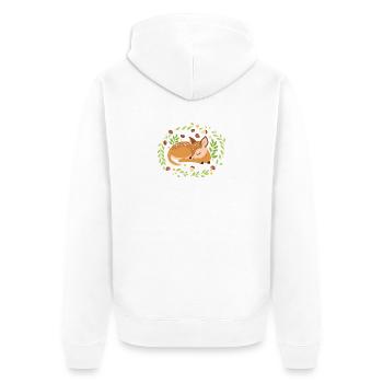 Sleeping fawn - Unisex Premium Organic Zip Hoodie - white - Back - Thijin (182cm)